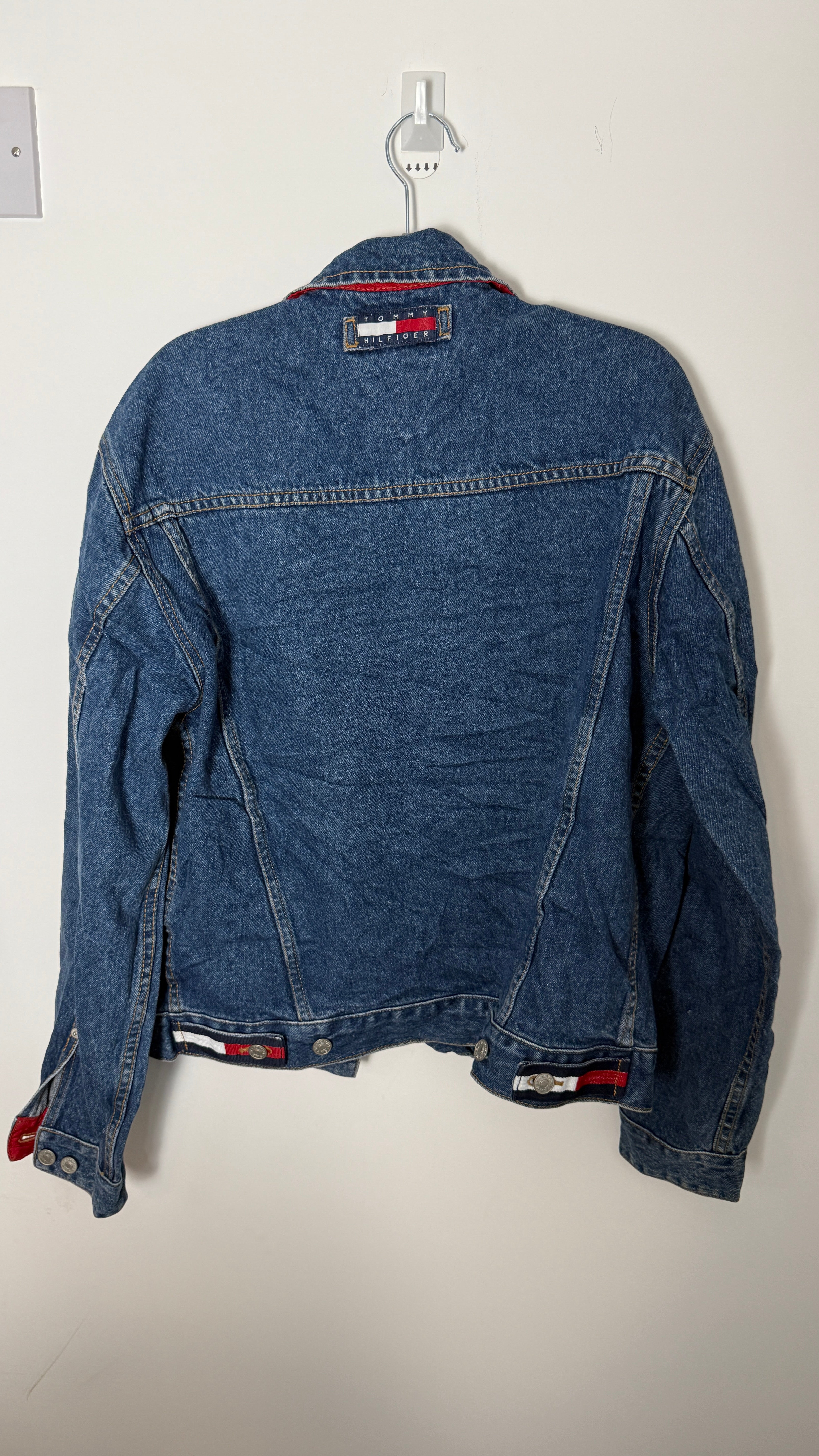 Vintage Tommy Hilfiger Blue Denim Red Constrast Trucker Jacket