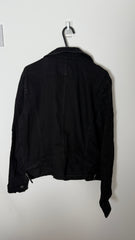 Lauren co by Ralph Lauren Asymetrical zip Denim Jacket with buckles