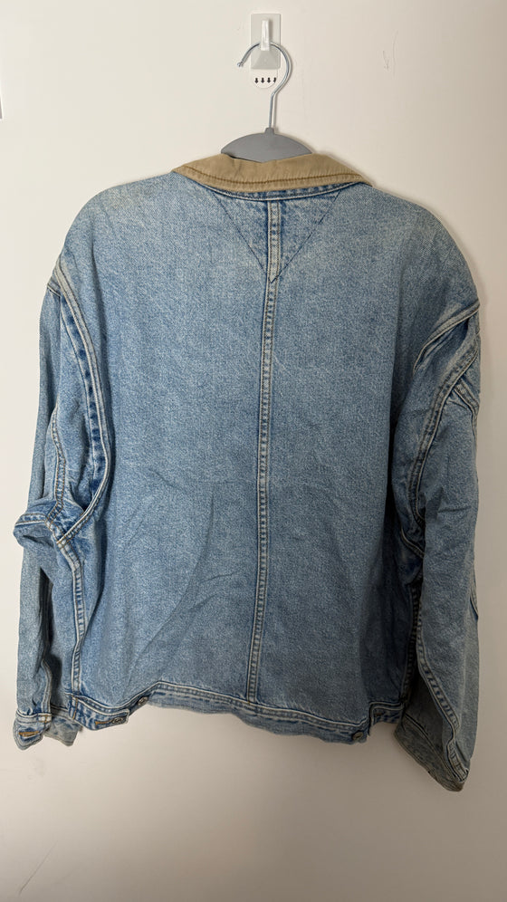 Vinatge y2k Tommy Hilfiger Denim Jacket Trucker Distressed Jeans