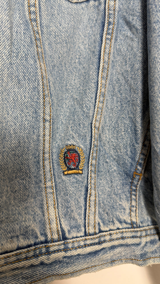 Vinatge y2k Tommy Hilfiger Denim Jacket Trucker Distressed Jeans