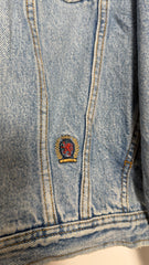 Vinatge y2k Tommy Hilfiger Denim Jacket Trucker Distressed Jeans