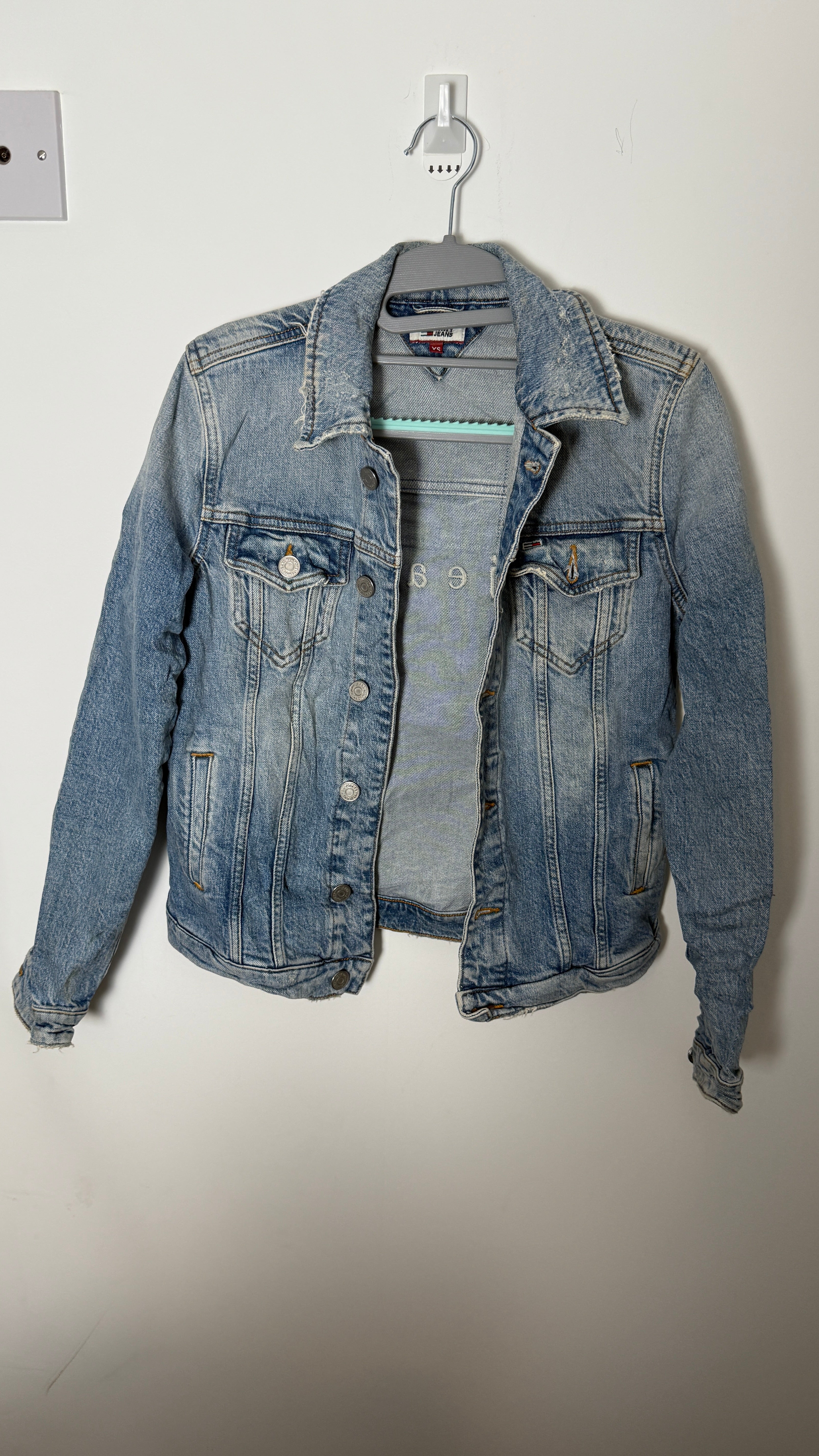 Tommy Hilfiger Vintage back logo American Flag Demin Trucker Jacket