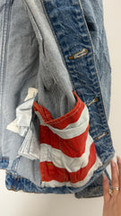 Tommy Hilfiger Vintage back logo American Flag Demin Trucker Jacket