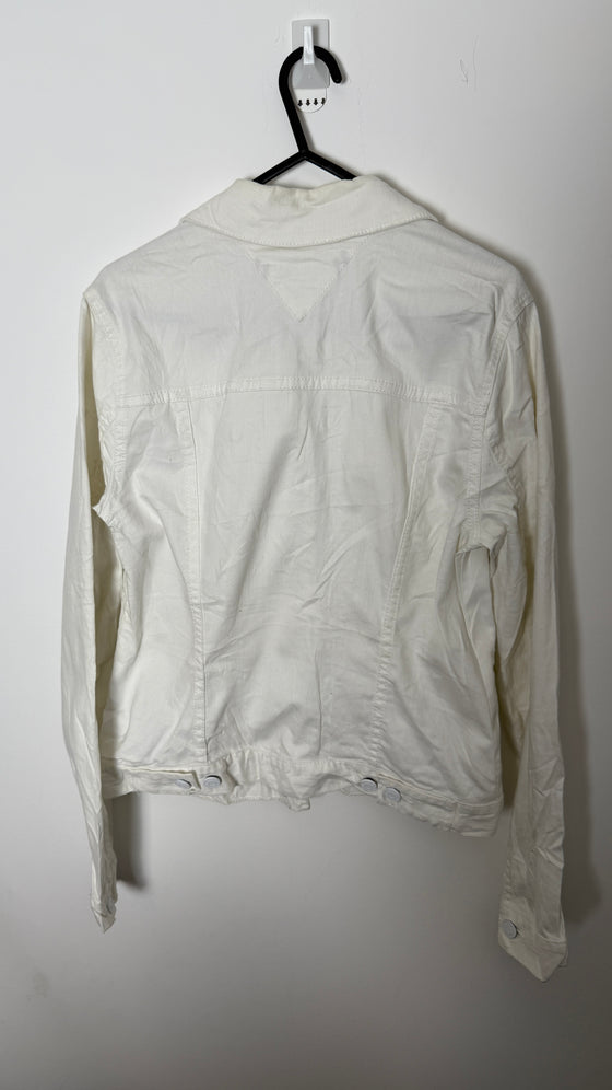 Vintage Womens Tommy Hilfiger White Stretch Denim Jacket