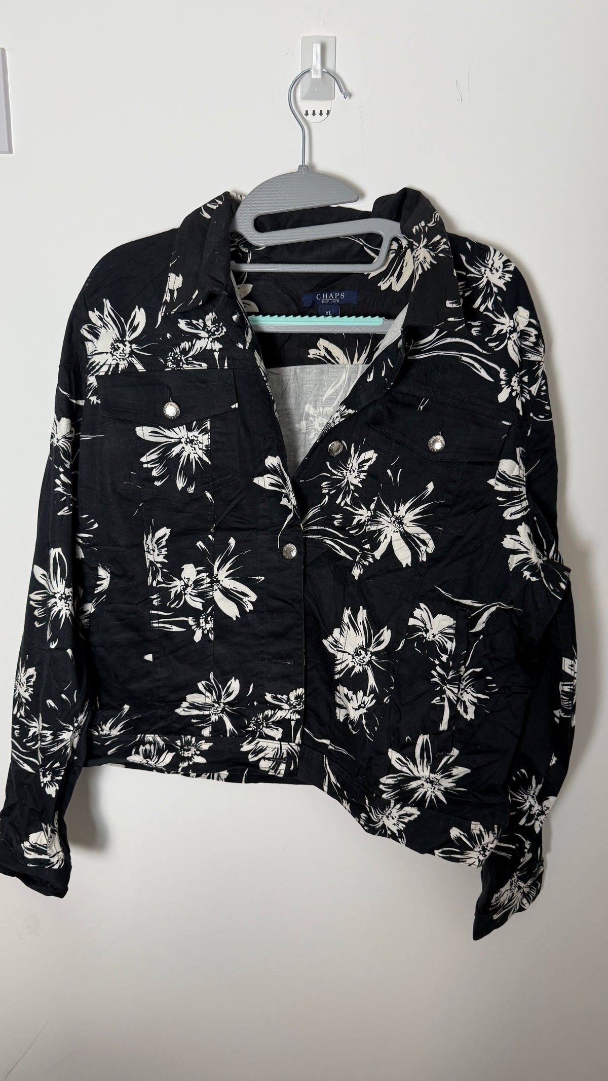 Vintage Floral Chaps Jacket White UK Retro