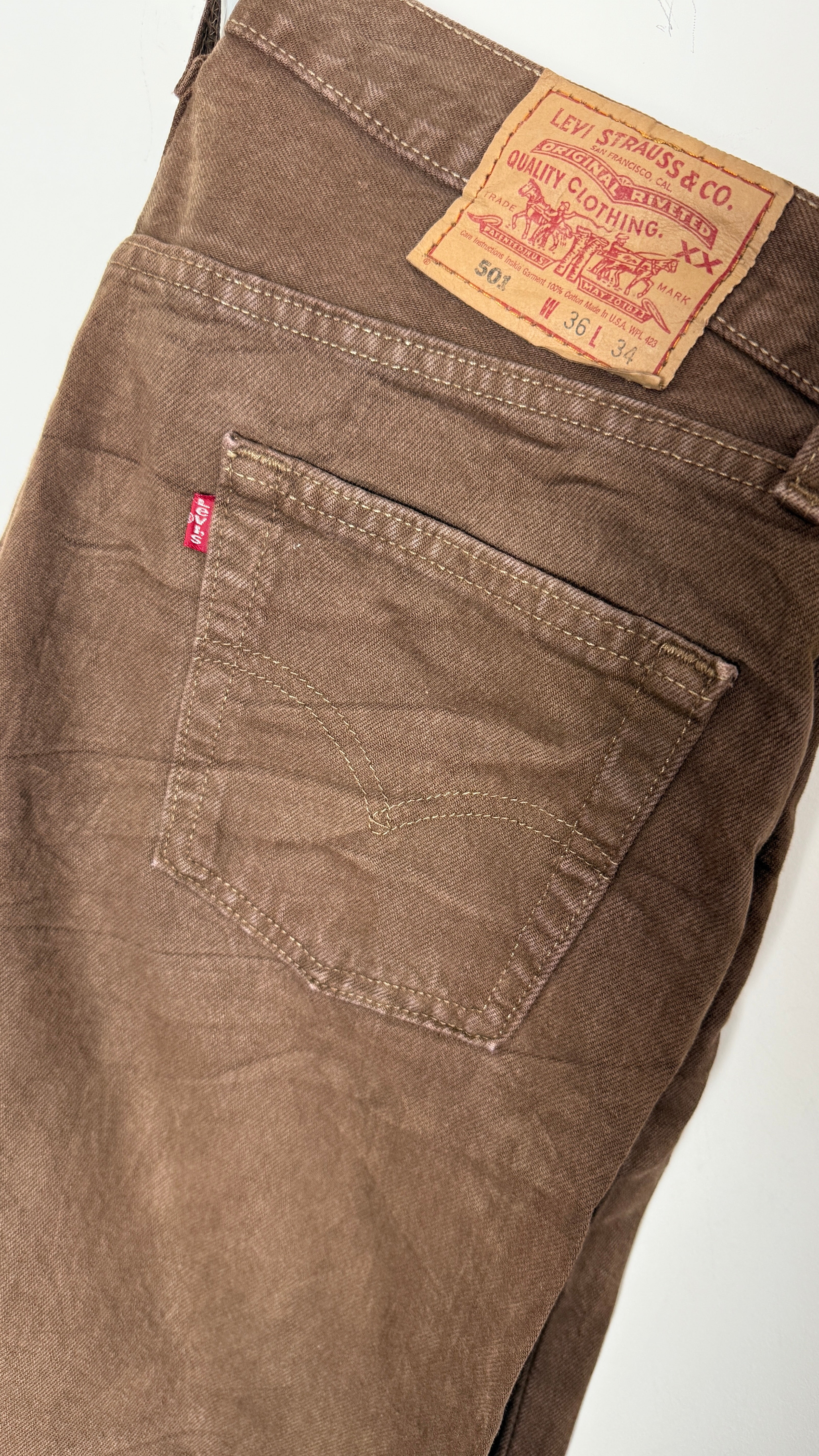 Vintage Levi's 501 XX, USA Made, Disstressed Denim Jeans - W36 L30