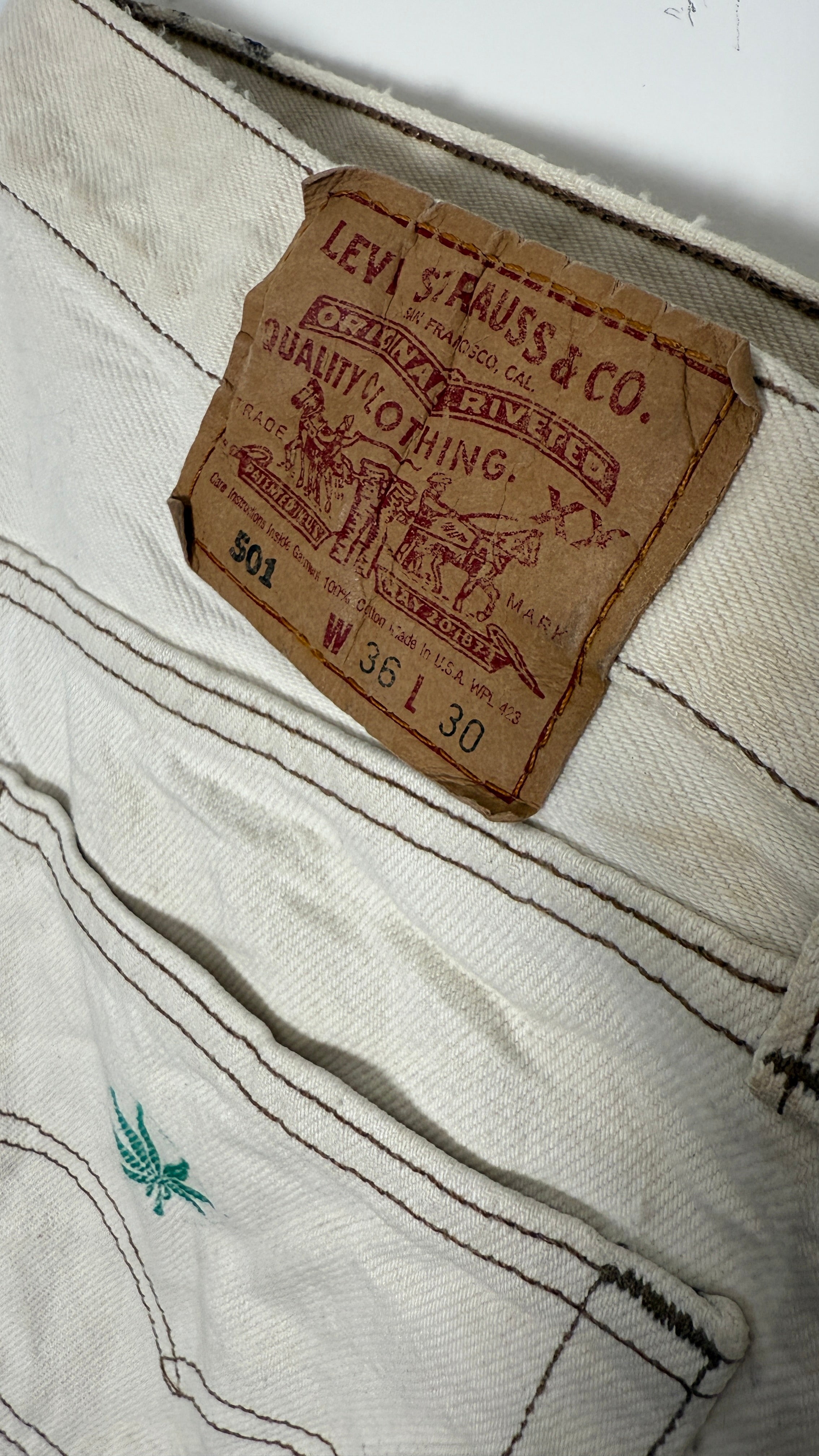 Vintage Levi's 501 XX, USA Made VIVA Mexico Y2K Denim Jeans - W36 L29