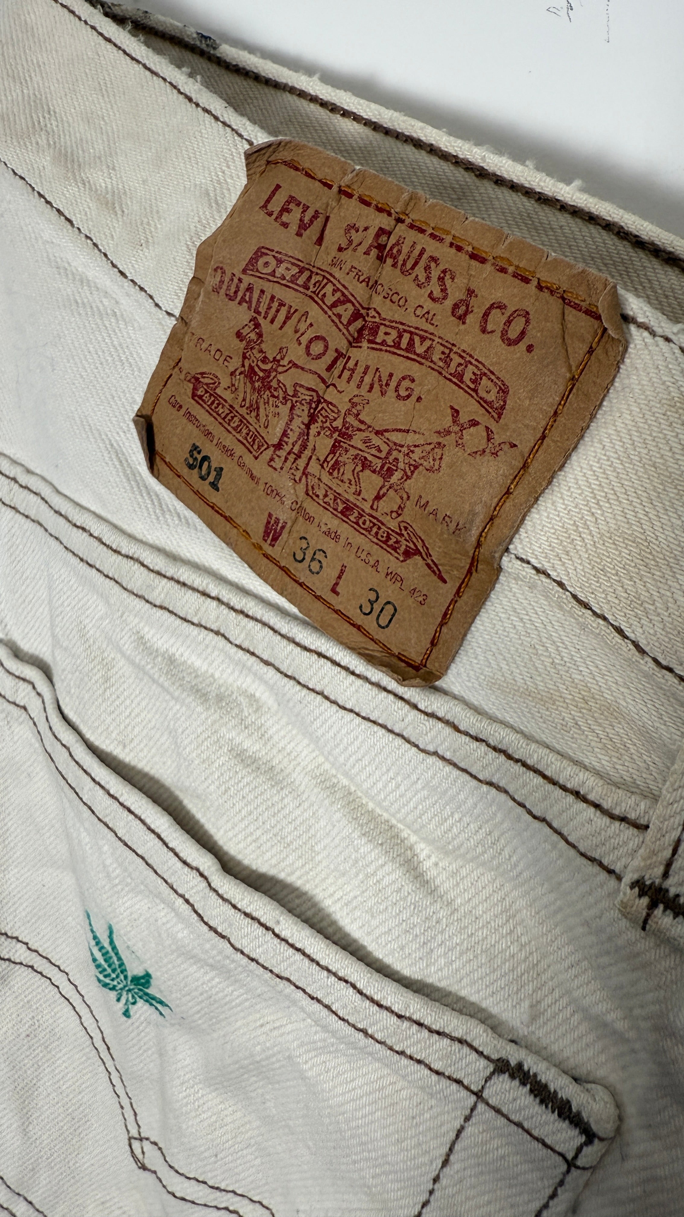 Vintage Levi's 501 XX, USA Made VIVA Mexico Y2K Denim Jeans - W36 L29