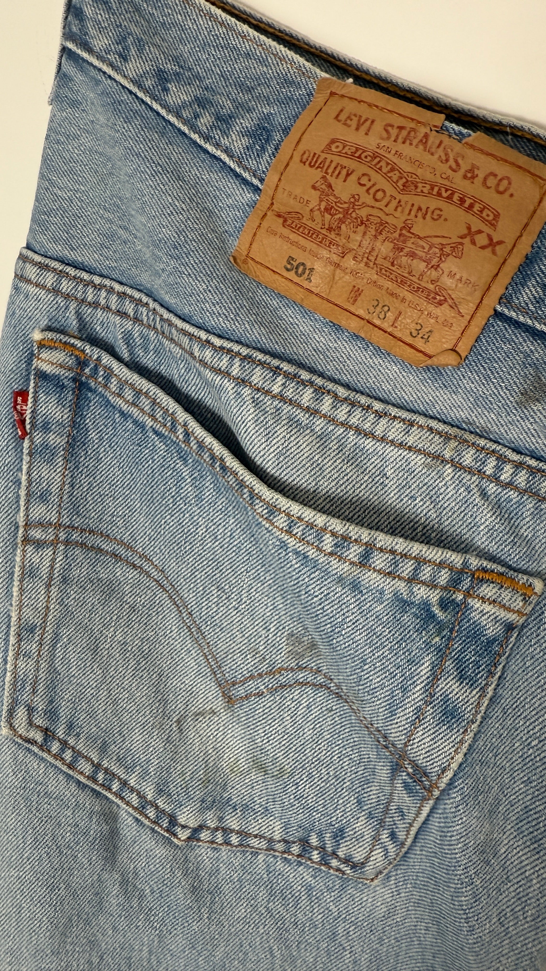 Vintage Levi's 501 XX, USA Made Denim Jeans -  W38 L34