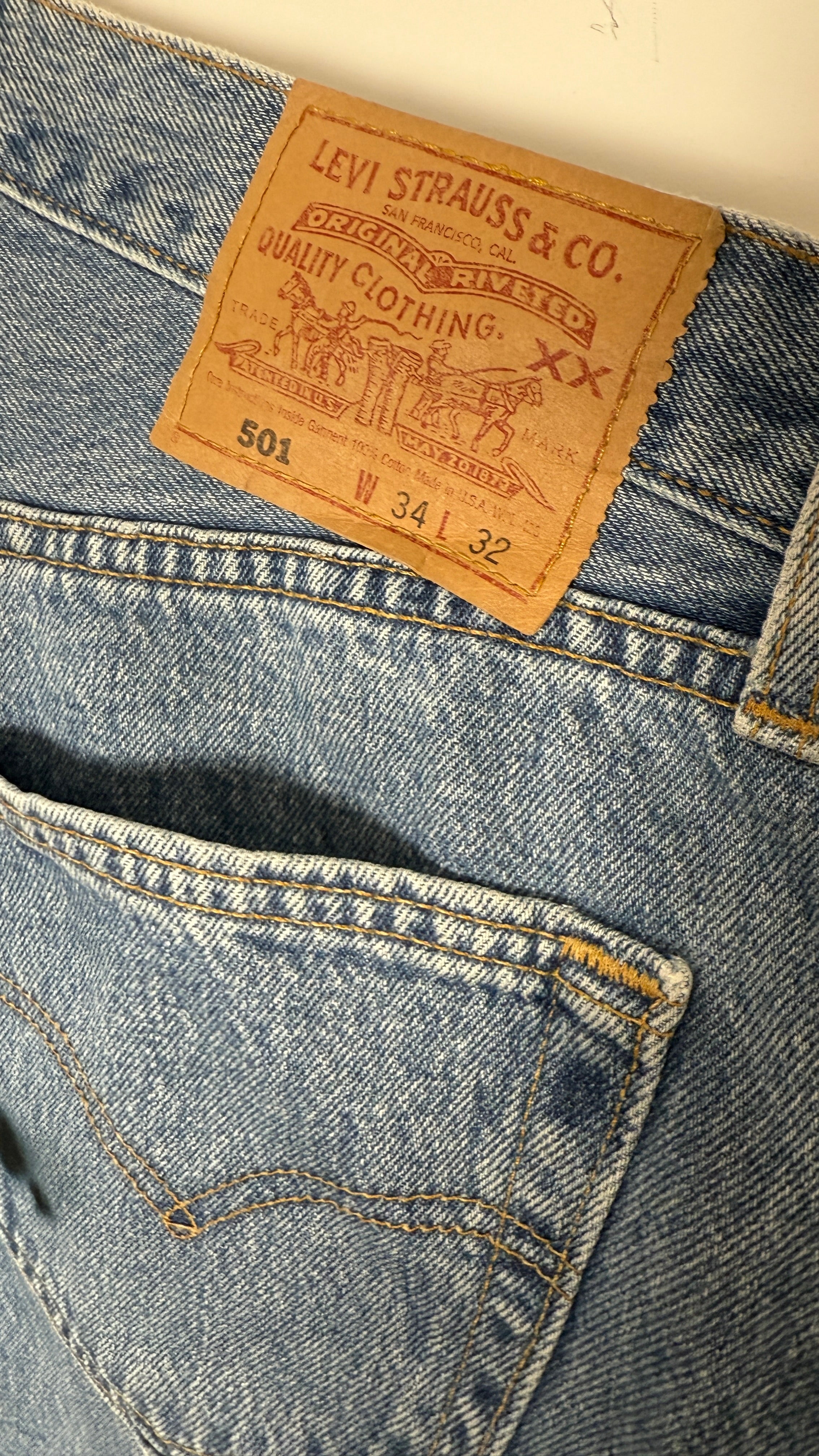 Vintage Levi's 501 XX, USA Made Denim Jeans - W34 L30