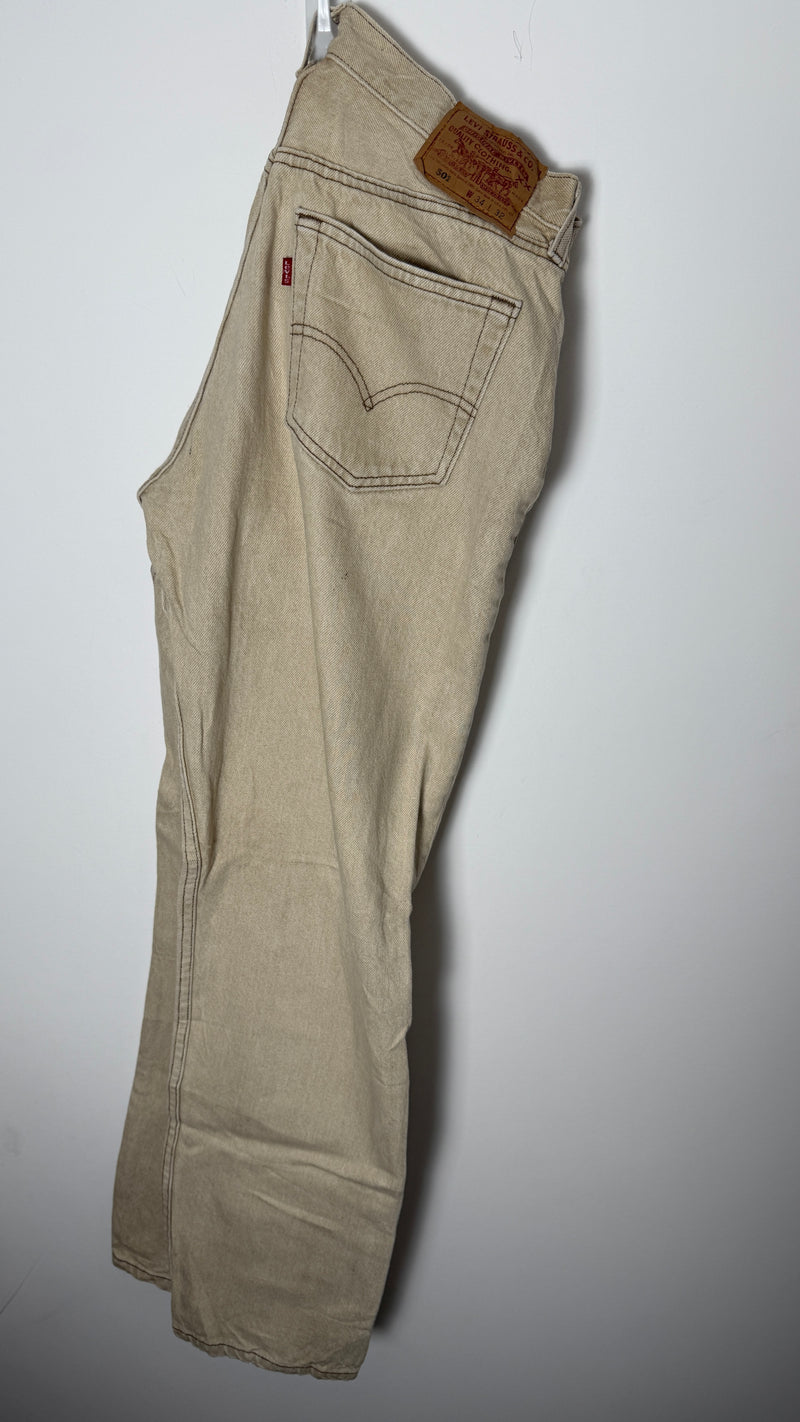 Vintage Levi's 501 XX, USA Made, Denim Jeans - Camel - W34 L32