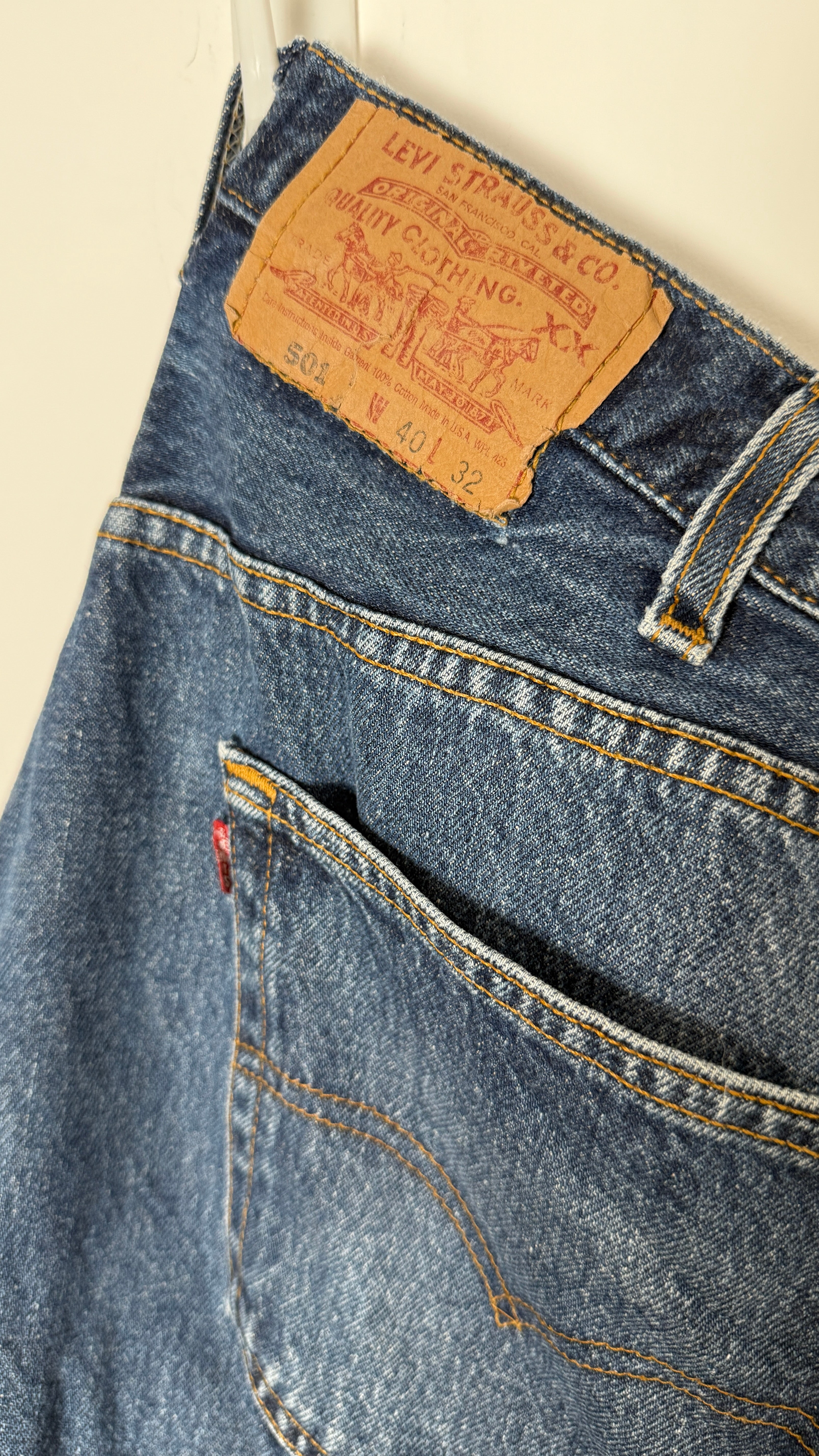 Vintage Levi's 501 XX, USA Made Denim Jeans - Blue - W40 L32