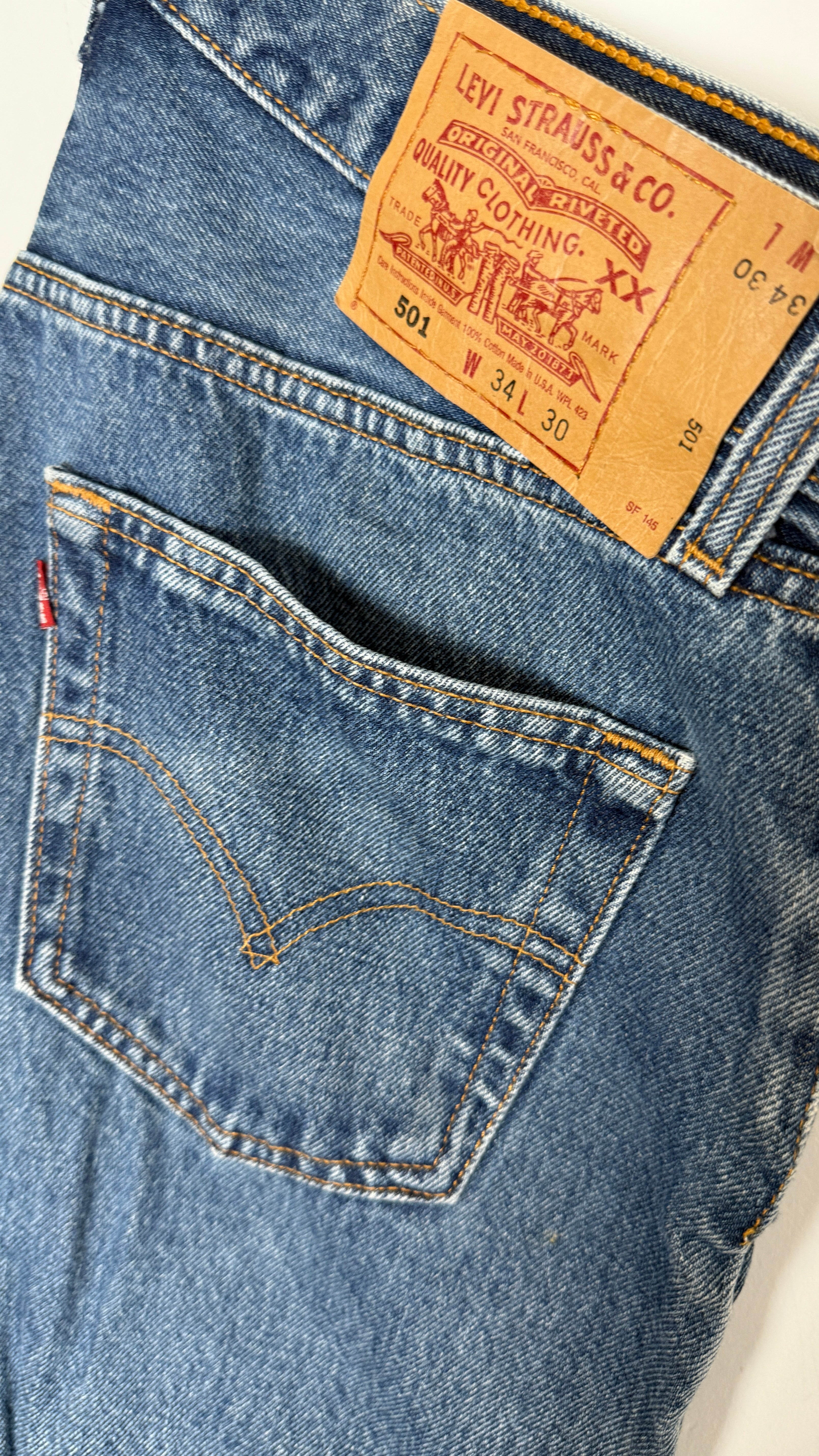 Vintage Levi's 501 XX, USA Made Denim Jeans - Blue - W34 L30