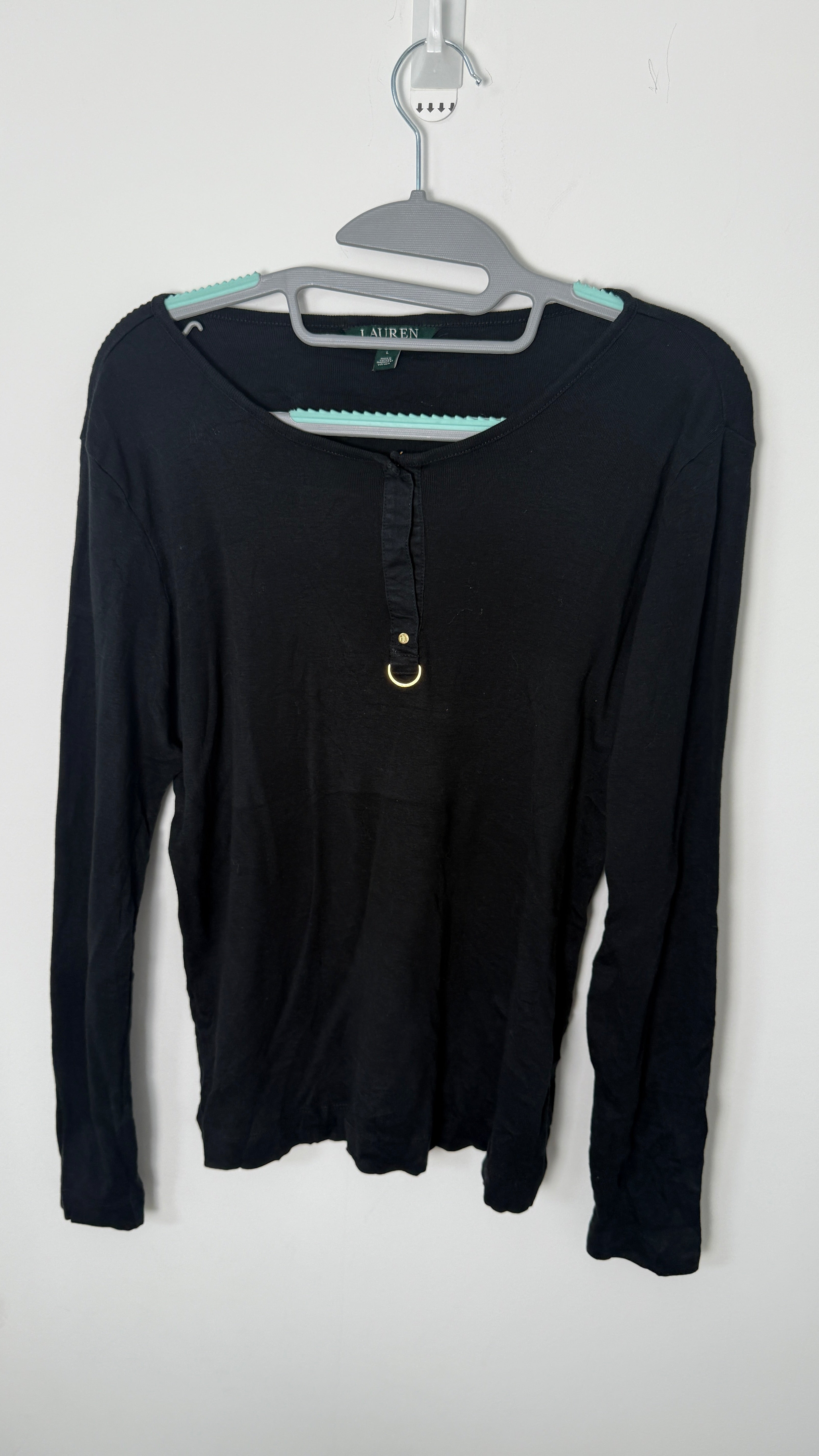 Lauren by Ralph Lauren Long Sleeved Top - Black