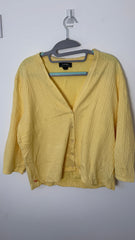 Lauren by Ralph Lauren 1/4 Yellow button up Cardigan