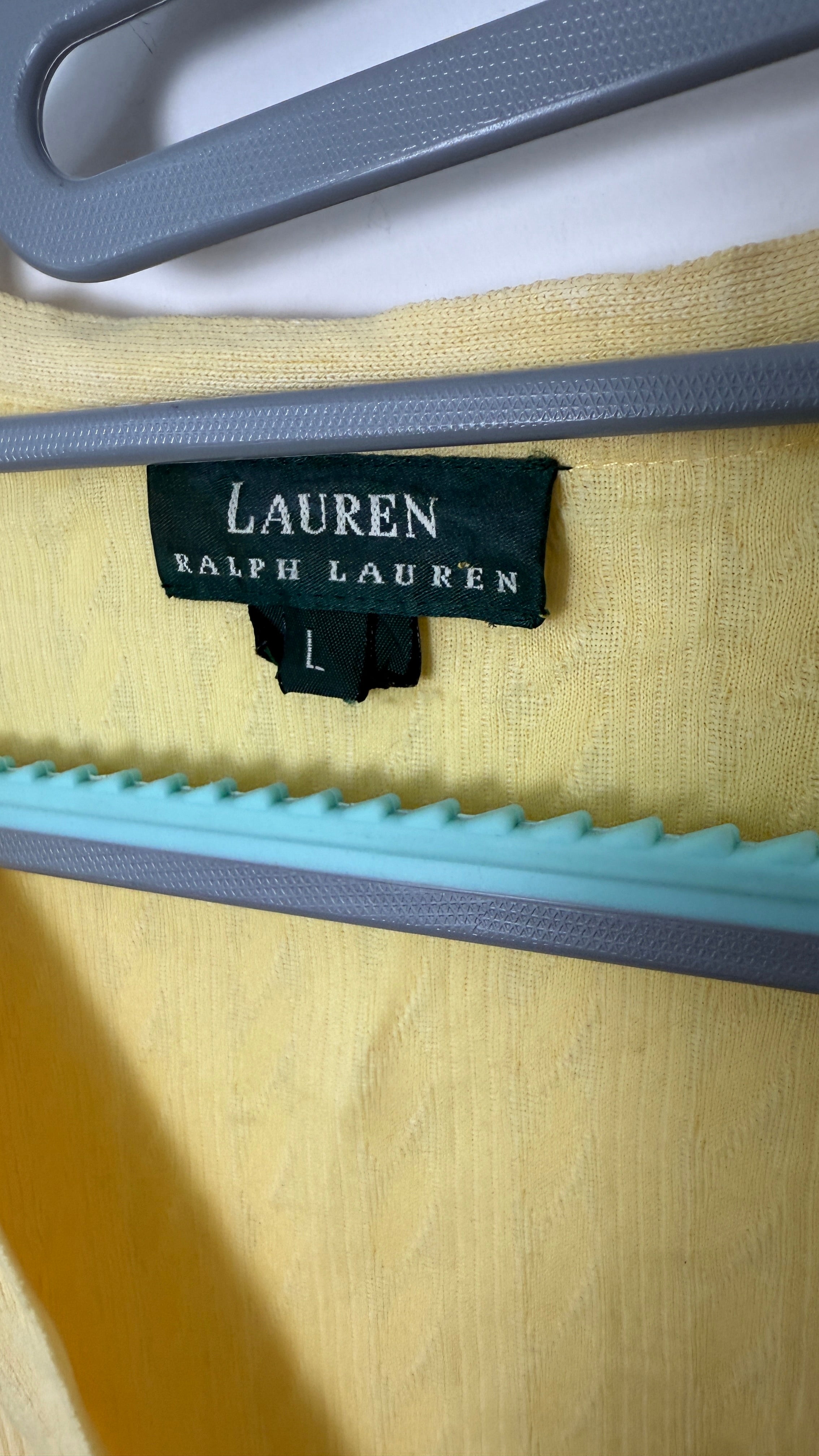 Lauren by Ralph Lauren 1/4 Yellow button up Cardigan