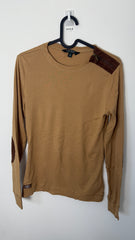 Lauren by Ralph Lauren Long Sleeved Top Brown with Dark brown Accent and zipper shoulder
