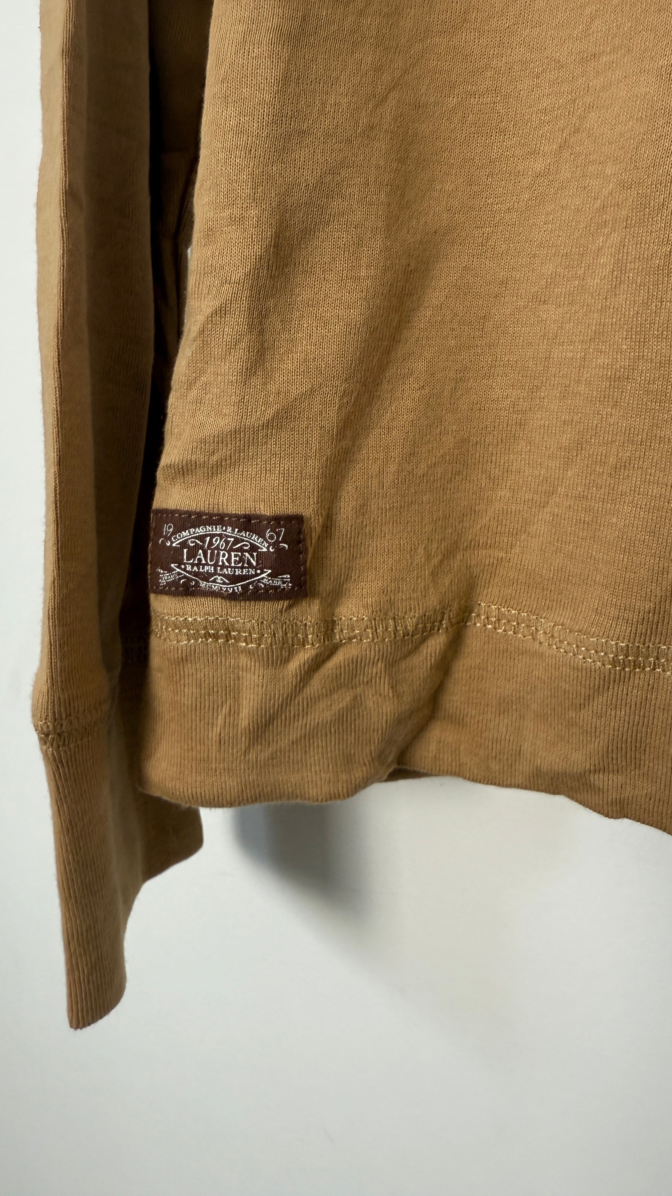 Lauren by Ralph Lauren Long Sleeved Top Brown with Dark brown Accent and zipper shoulder