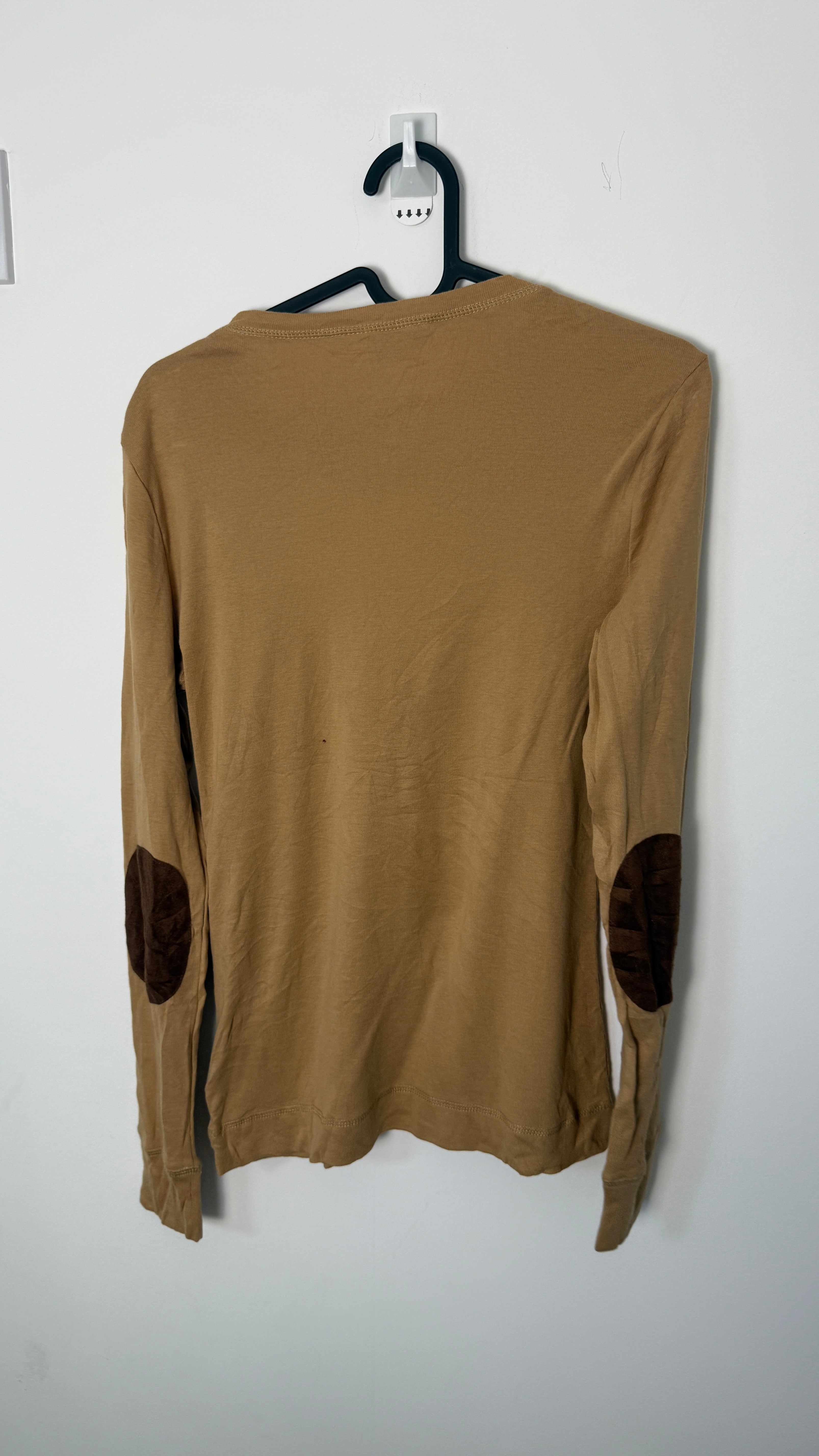 Lauren by Ralph Lauren Long Sleeved Top Brown with Dark brown Accent and zipper shoulder