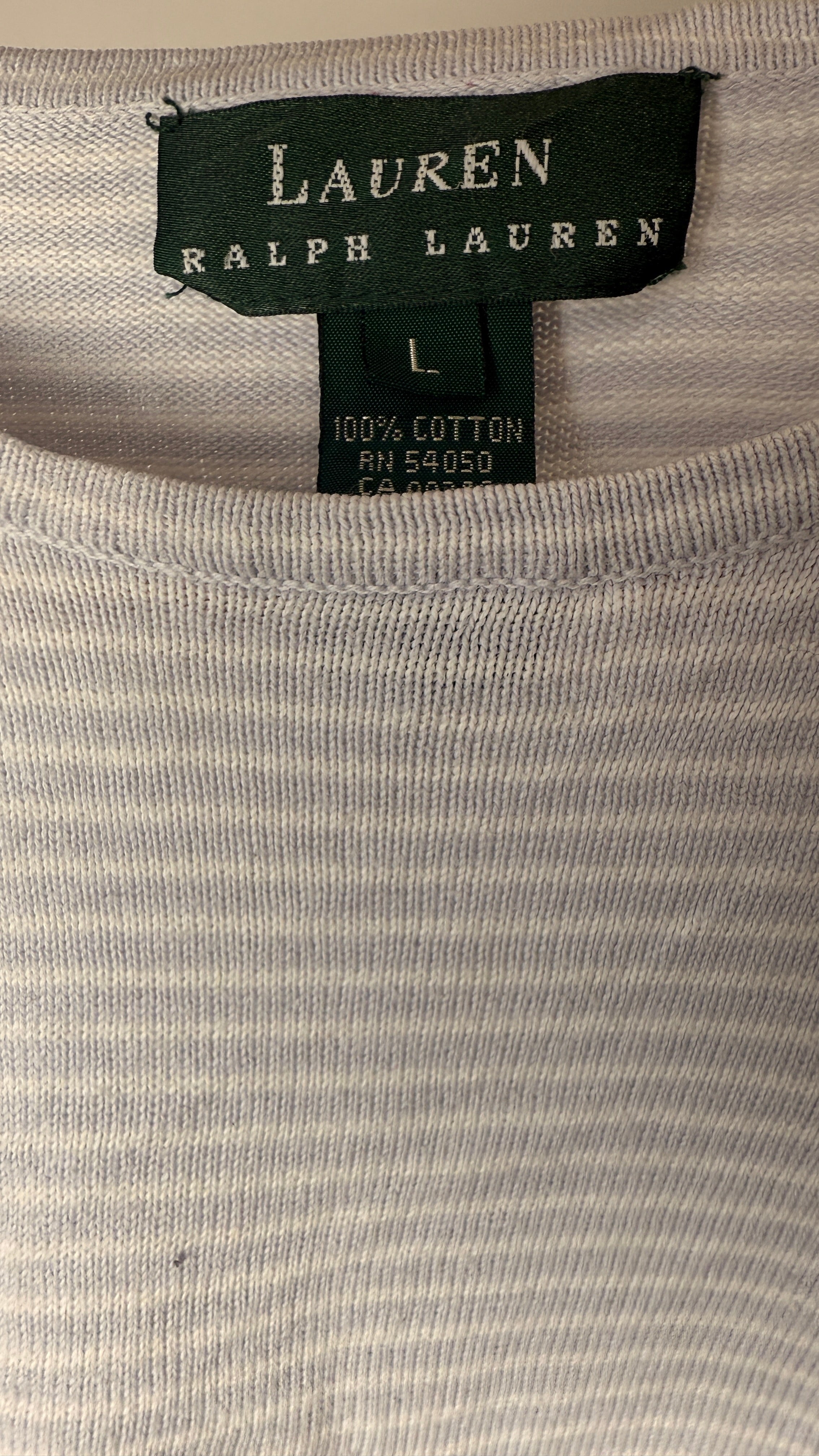 Lauren by Ralph Lauren White and Blue Stripe Vest