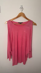 Lauren by Ralph Lauren Hot Pink Cold shoulder top