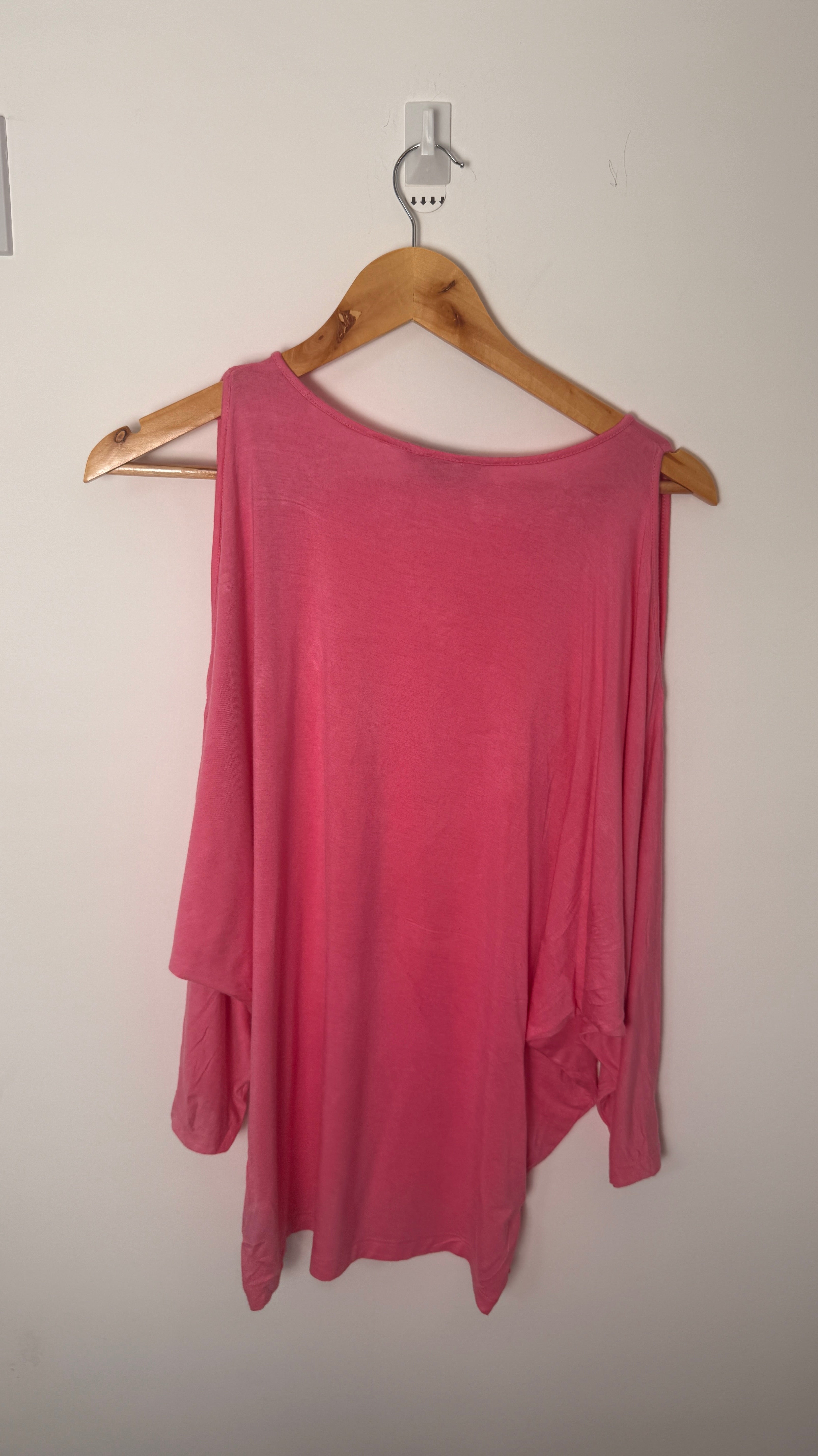 Lauren by Ralph Lauren Hot Pink Cold shoulder top