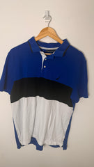 Nautica Polo T-shirt Black Three Tone Blue white navy