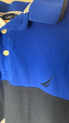 Nautica Polo T-shirt Black Three Tone Blue white navy