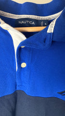 Nautica Polo T-shirt Black Three Tone Blue white navy