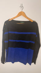 Lauren by Ralph Lauren Long Sleeved Top - Blue Black Stripes