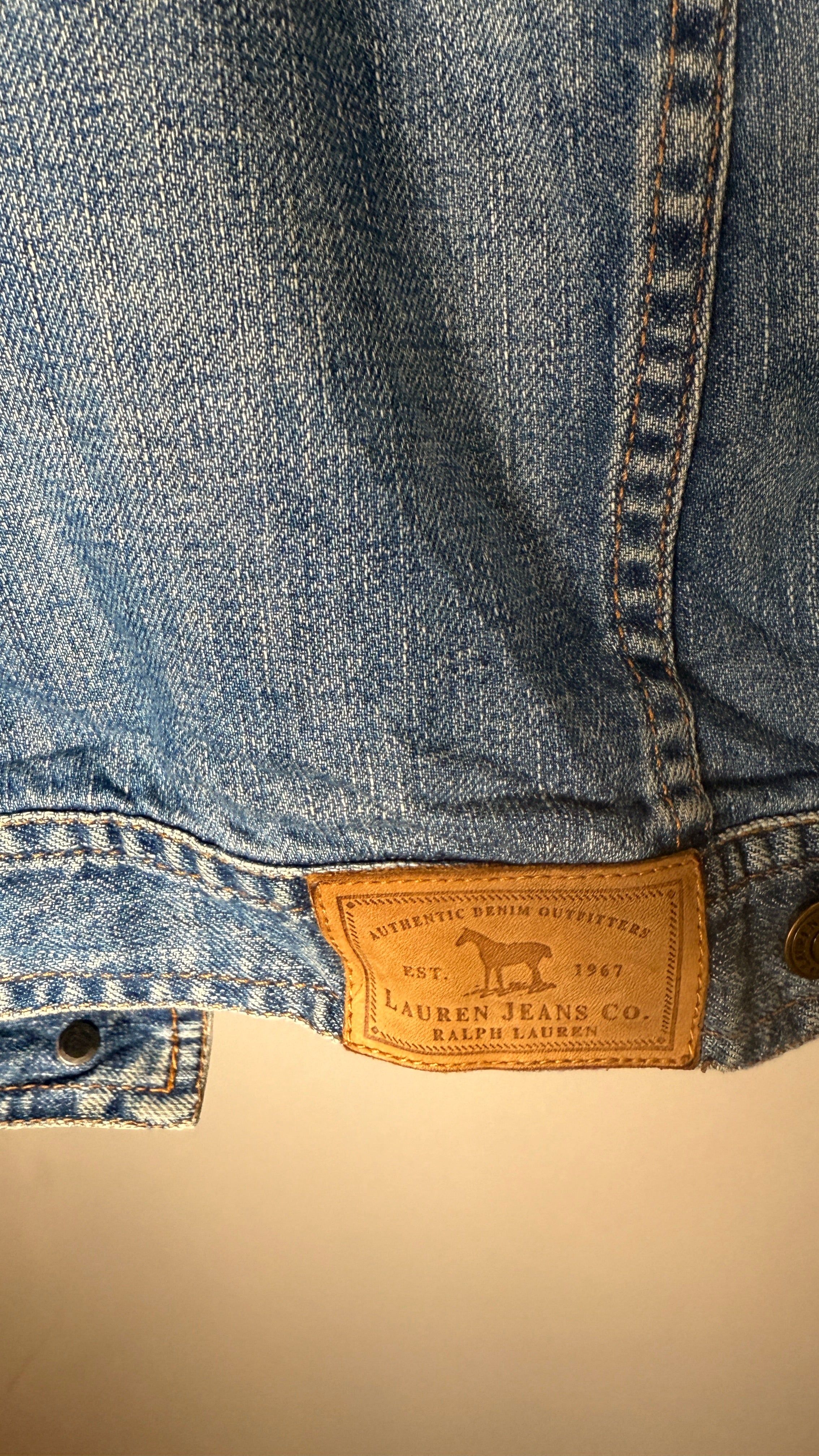 Lauren by Ralph Lauren Blue Denim Jacket with Bedazzled Belt