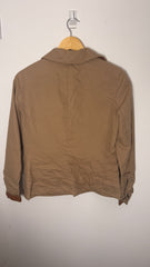 Lauren by Ralph Lauren Denim Camel Jacket with 100% Leather Cognac Cuffs