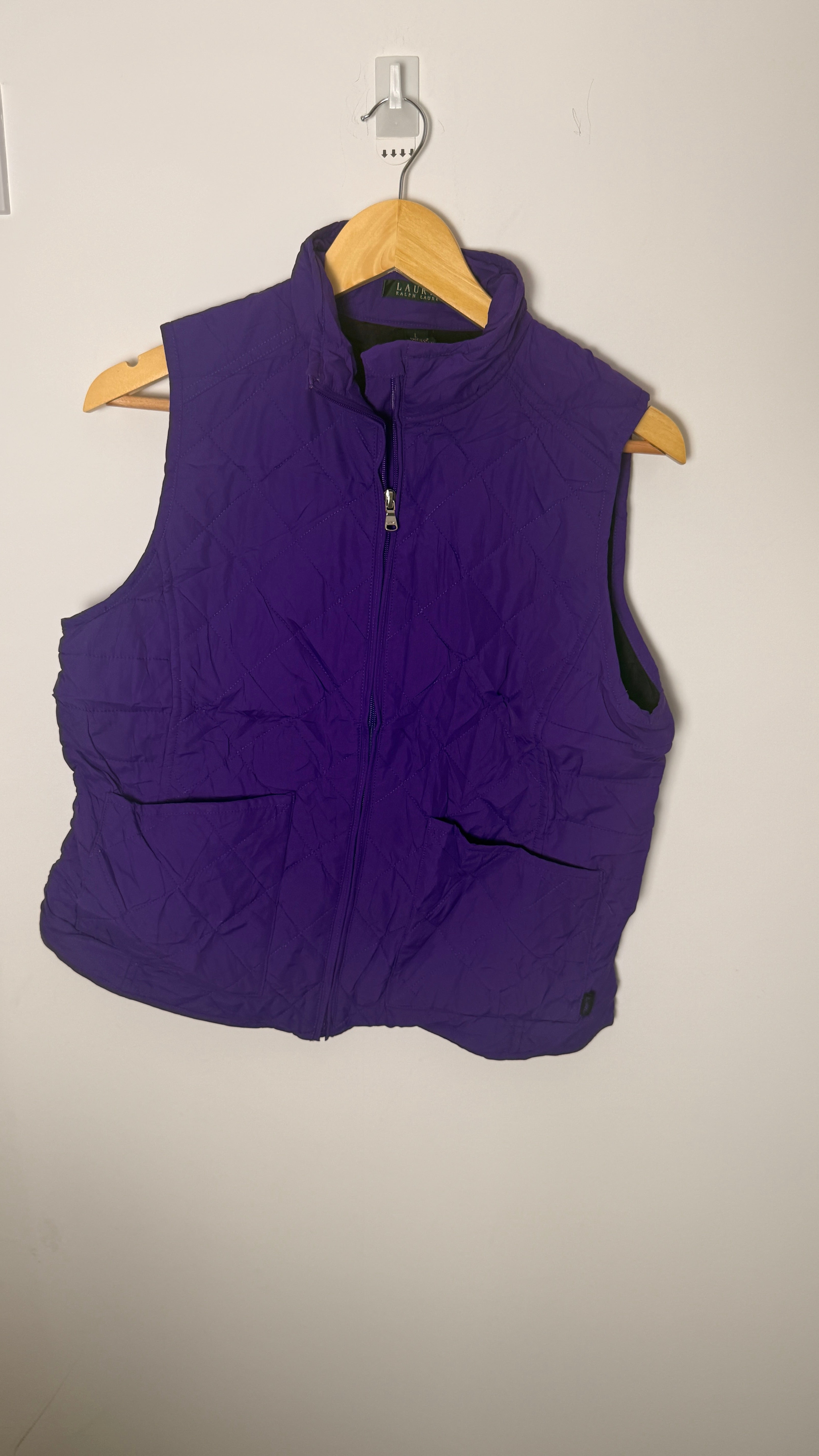 Lauren by Ralph Lauren Purple Quilted Vest