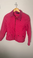 Ralph Lauren Pink Quilted Jacket with Corduroy Collar