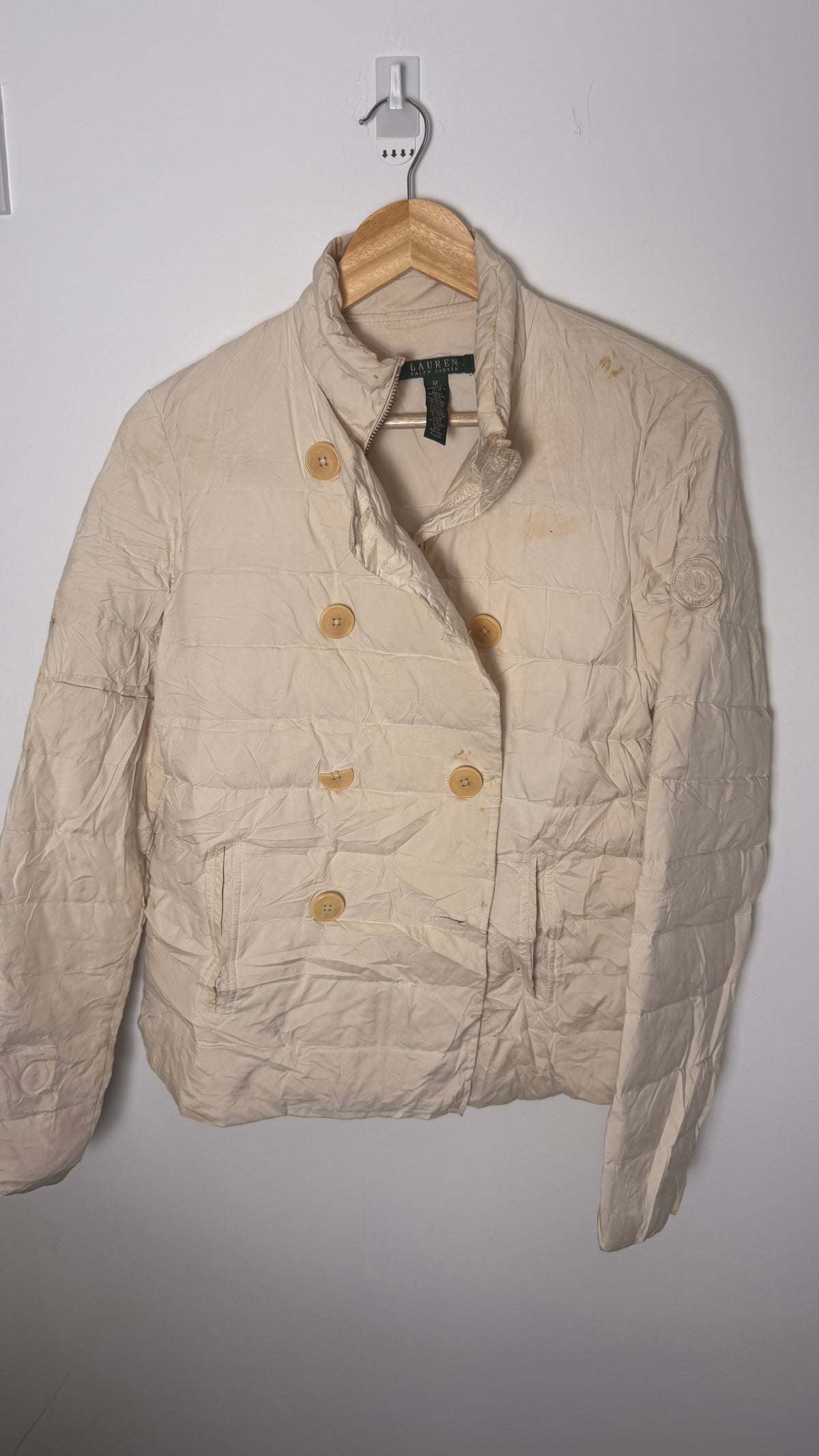 Lauren by Ralph Lauren Cream Puffer Jacket