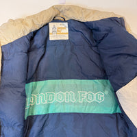 London Fog Cream Puffer Jacket with Blue Lining
