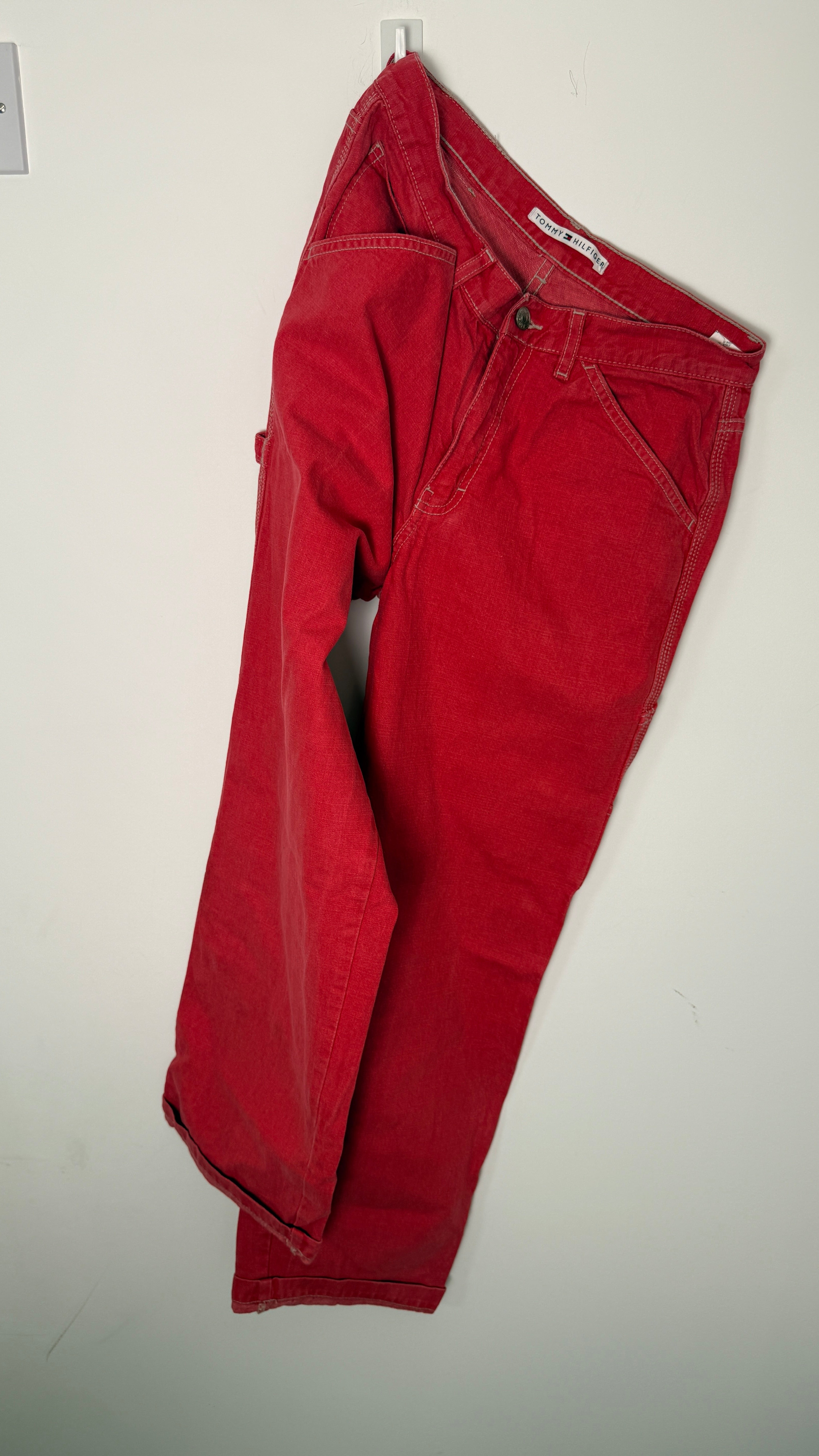 Tommy Hilfiger Red Vintage Jeans with Belt Pocket