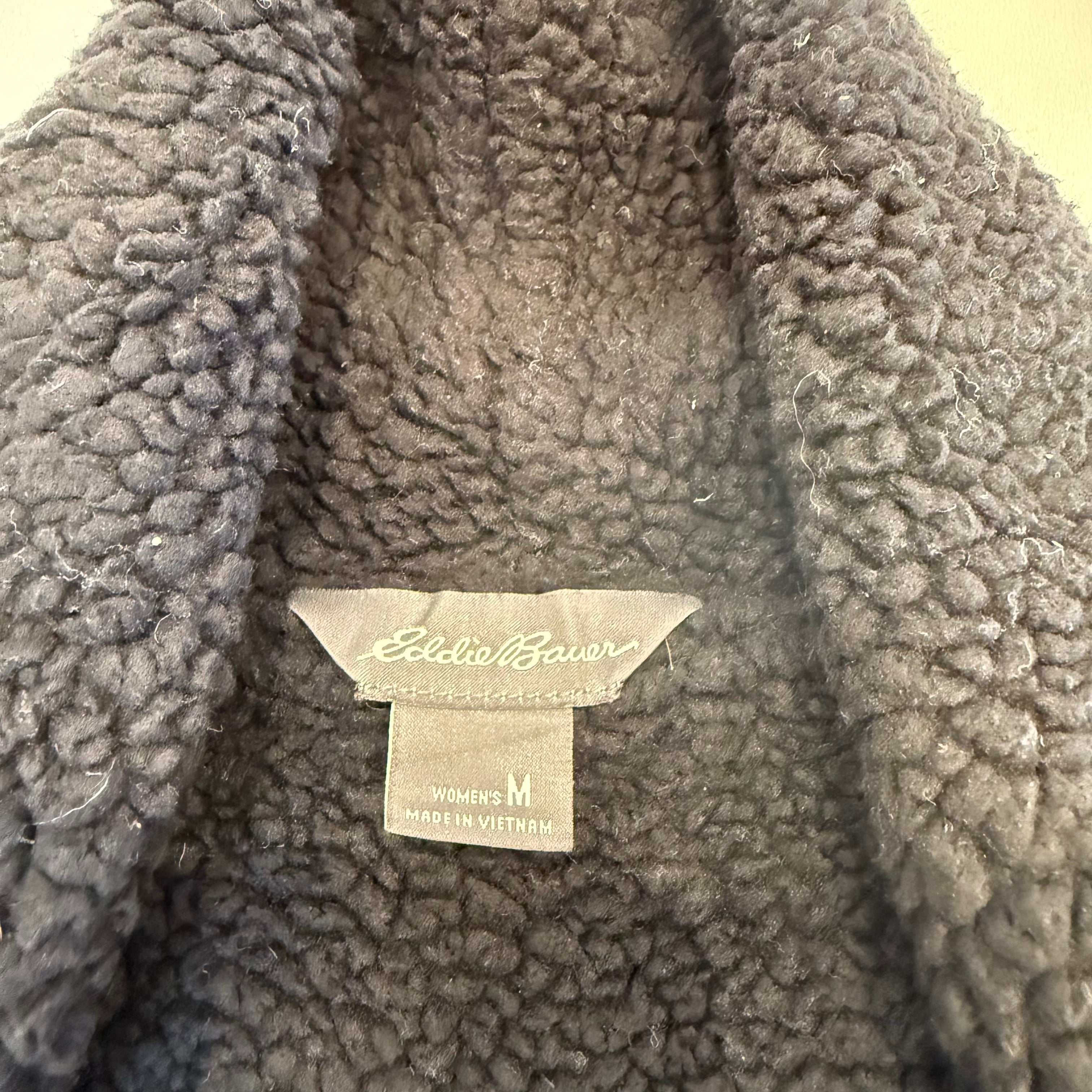 Eddie Bauer Grey Sherpa Lined Cardigan
