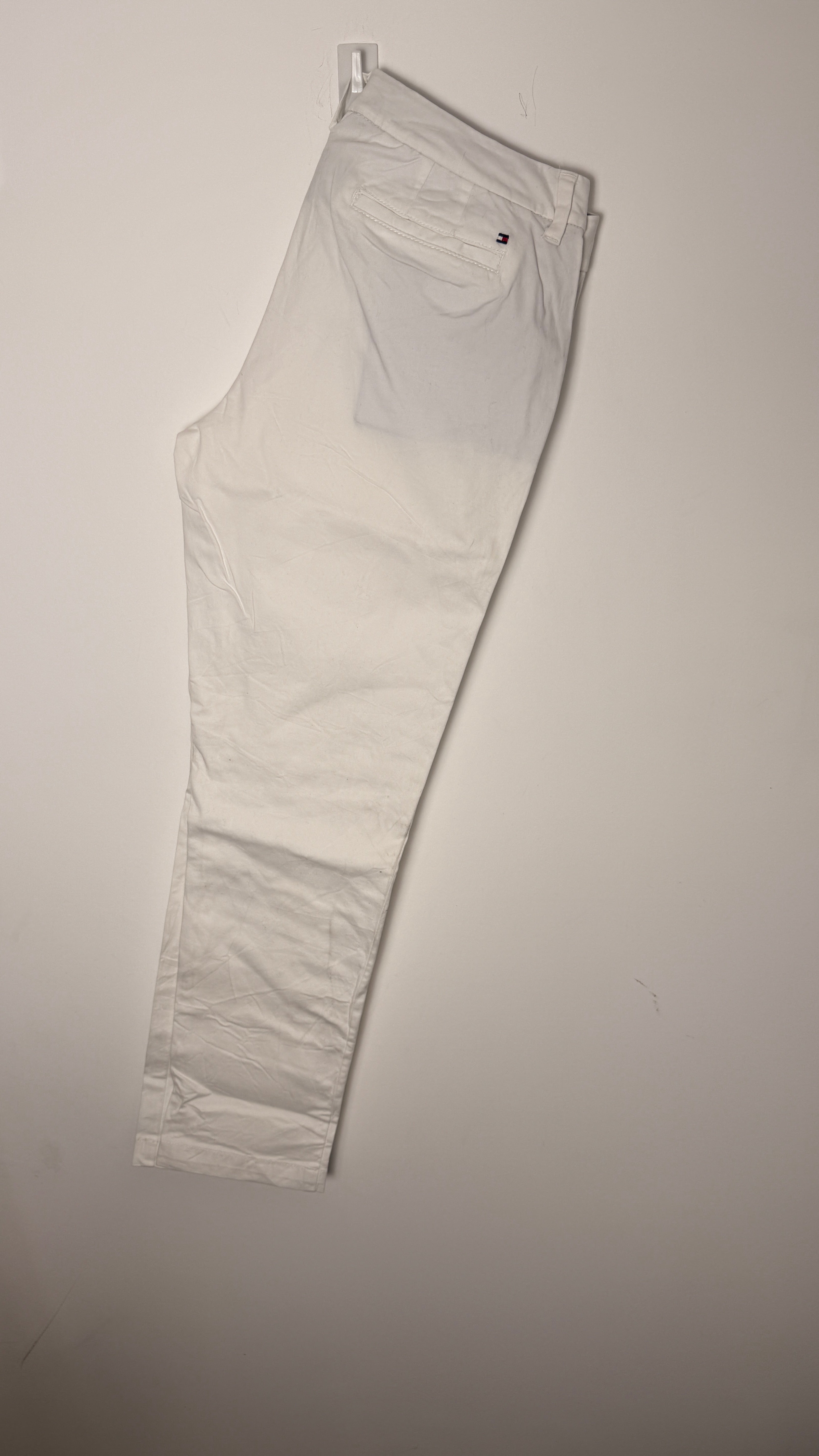 Tommy Hilfiger White Stretch Slim Ankle Trousers