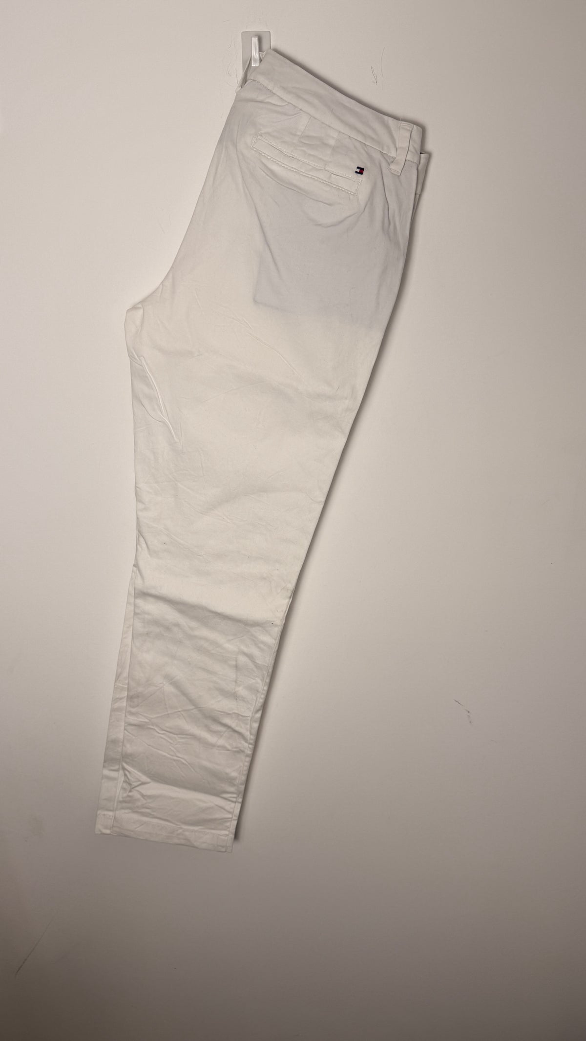 Tommy Hilfiger White Stretch Slim Ankle Trousers