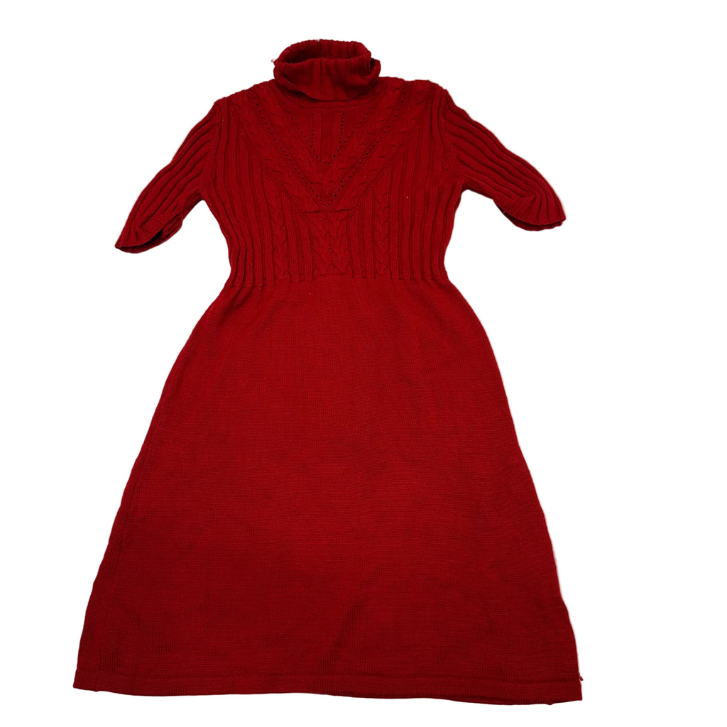 Calvin Klein Knit Roll Neck Dress  Red  Demand Vintage