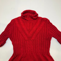 Calvin Klein Knit Roll Neck Dress – Red