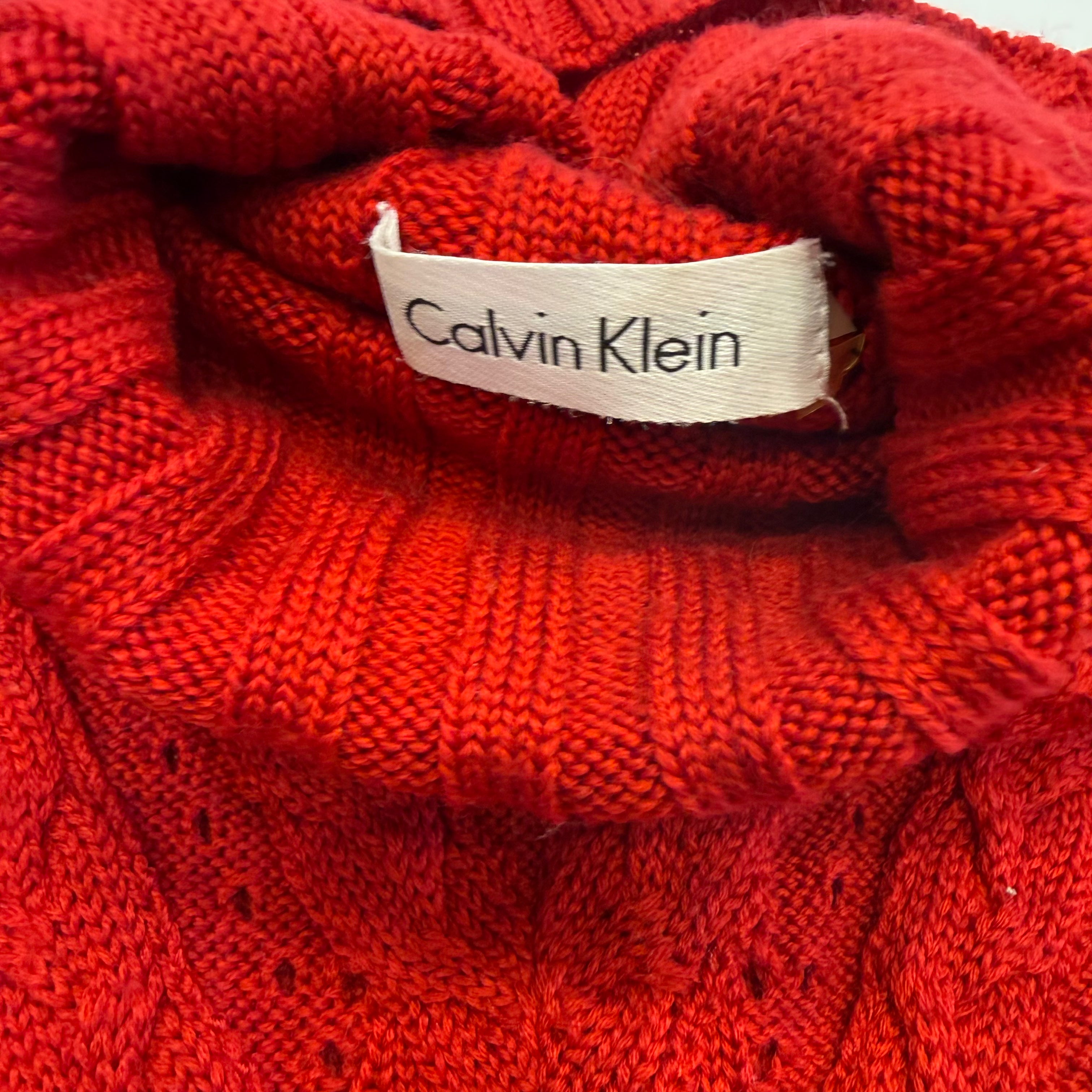 Calvin Klein Knit Roll Neck Dress – Red