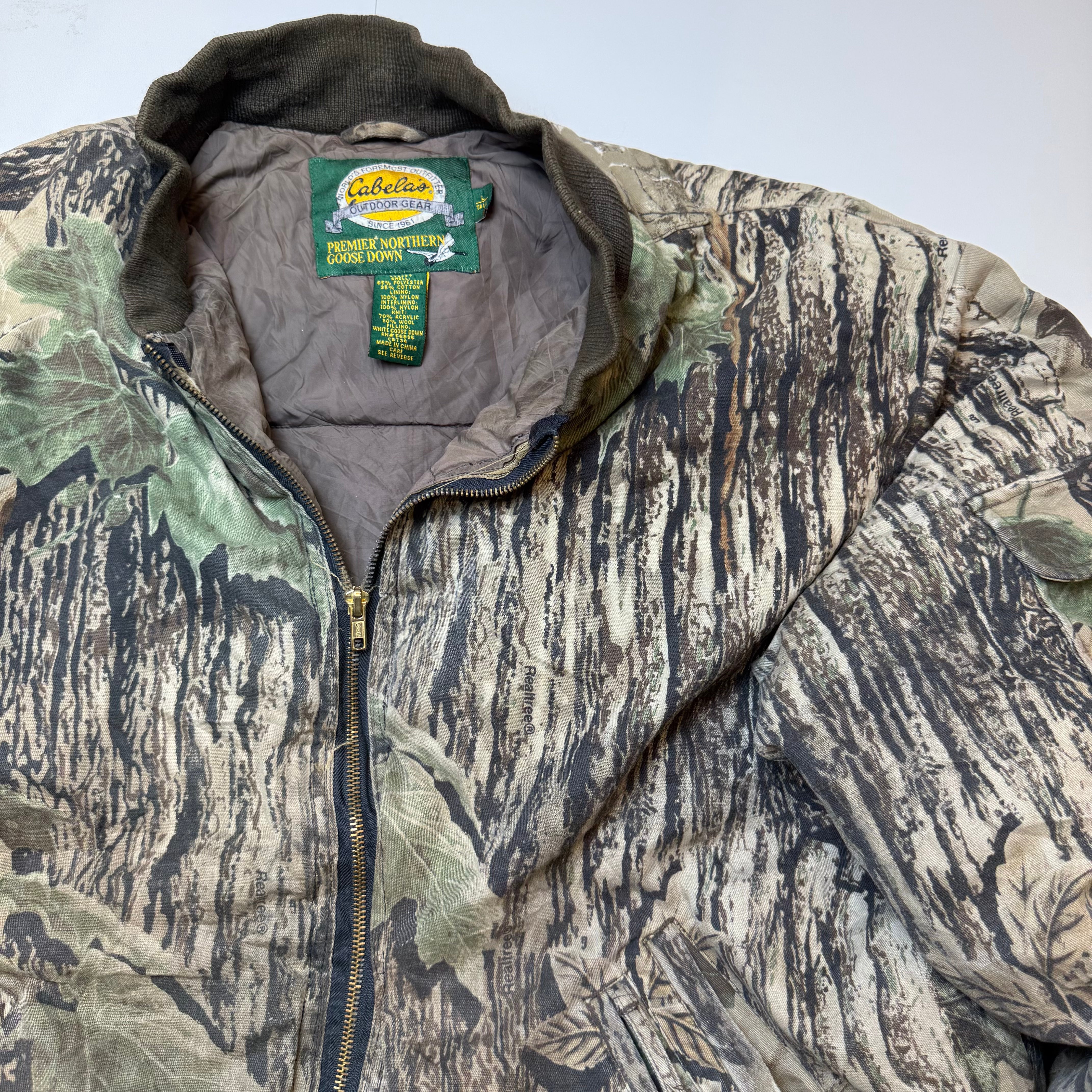 Cabela’s Realtree Camo Goose Down Jacket – L Tall