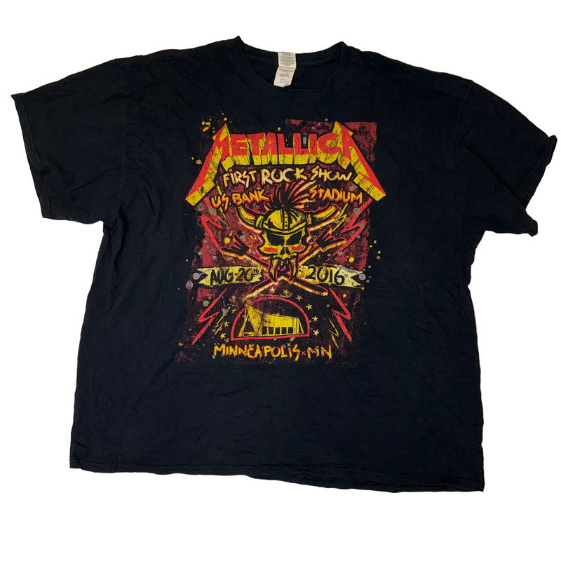 Metallica Minneapolis 2016 Tour Band T-Shirt Black Graphic Tee