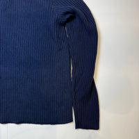 Polo Ralph Lauren Quarter Zip Ribbed Knit Jumper Blue