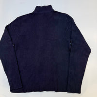 Polo Ralph Lauren Quarter Zip Ribbed Knit Jumper Blue