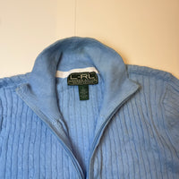 Ralph Lauren Lauren Active Light Blue Zip Knit Sweater
