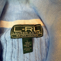 Ralph Lauren Lauren Active Light Blue Zip Knit Sweater