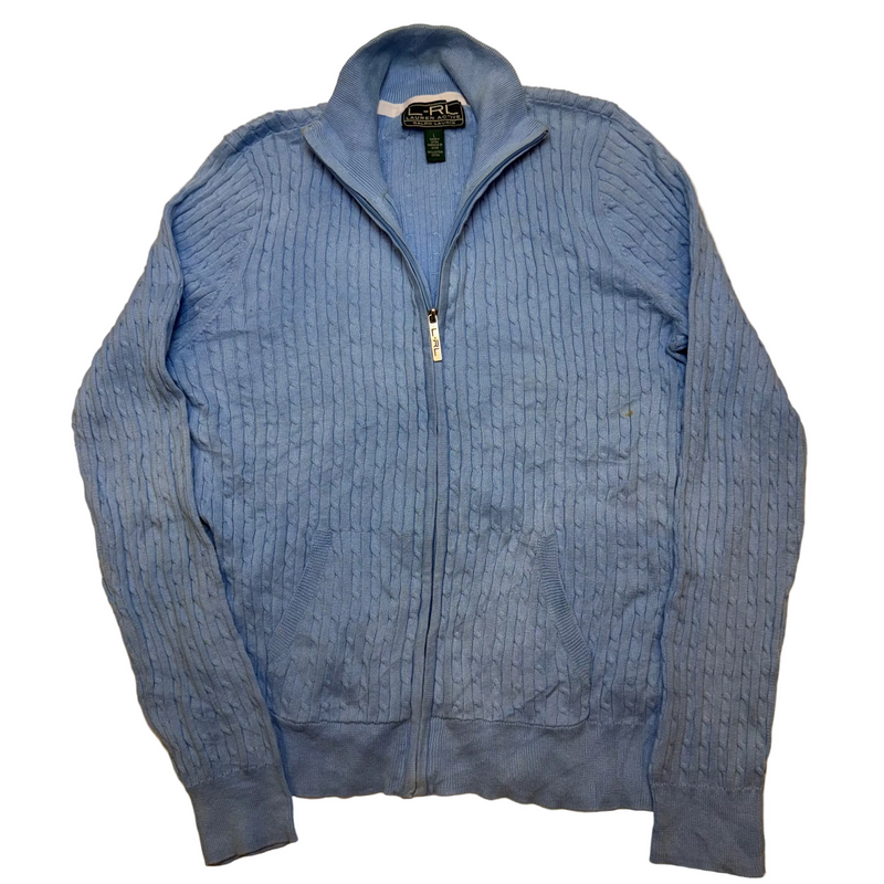 Ralph Lauren Lauren Active Light Blue Zip Knit Sweater